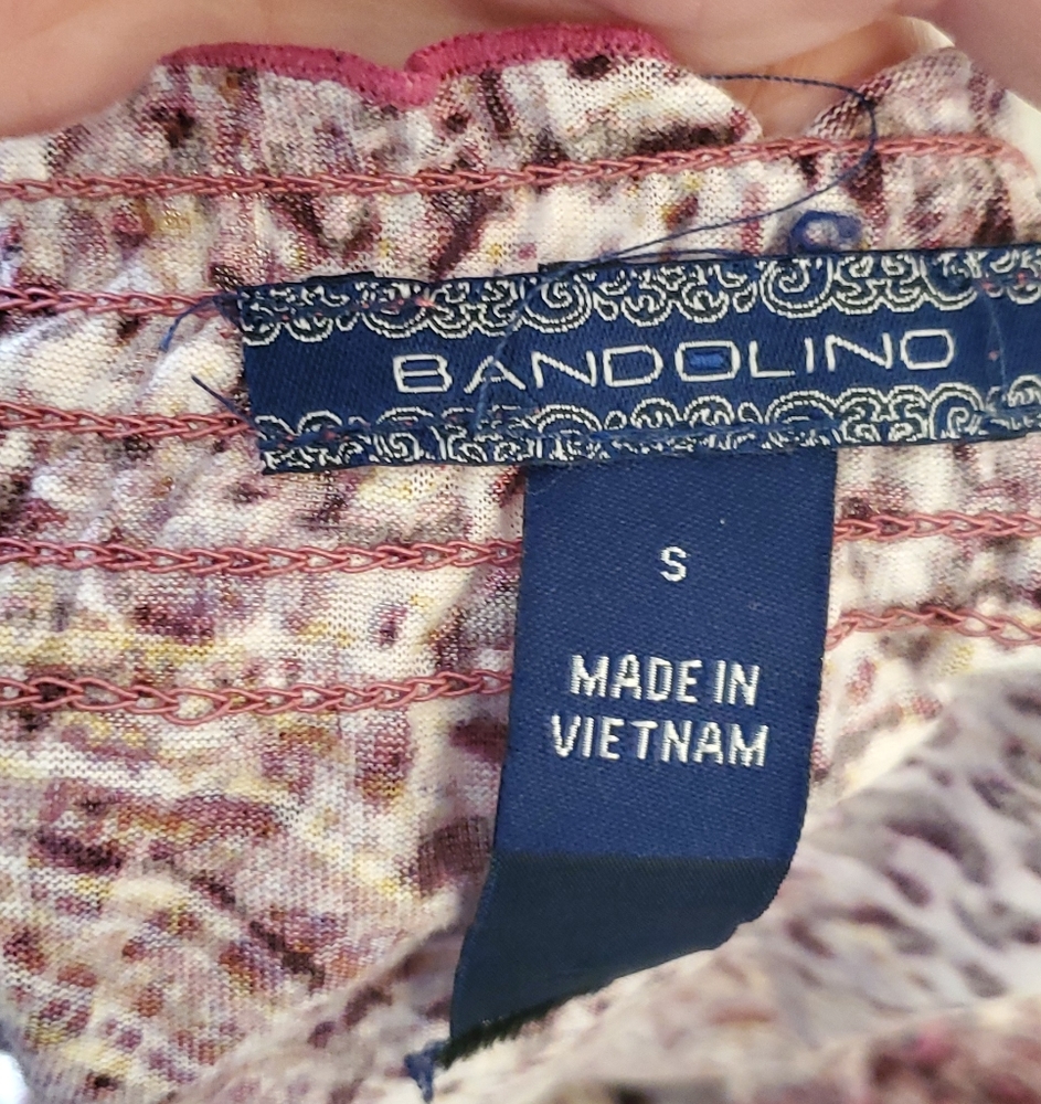 🌟 3 for $15 Deal! 🌟Bandolino pink white long sleeve top blouse S - Picture 5 of 6